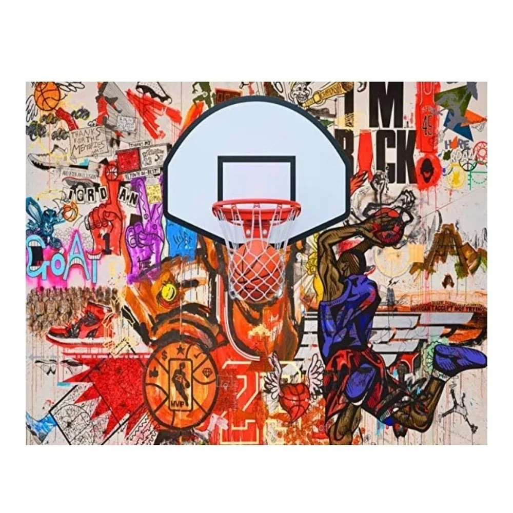 Basketball Tapestry Street Graffiti Wall Art MVP Dunk Sports 40